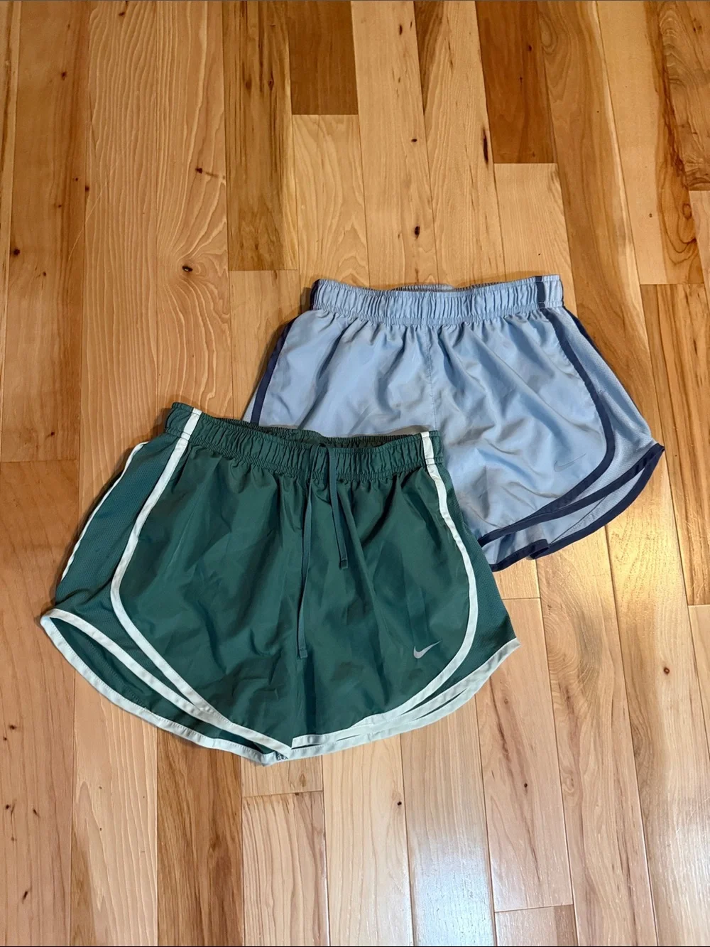 Nike Women’s Dri-Fit Dark Teal and Light Blue Athletic Shorts